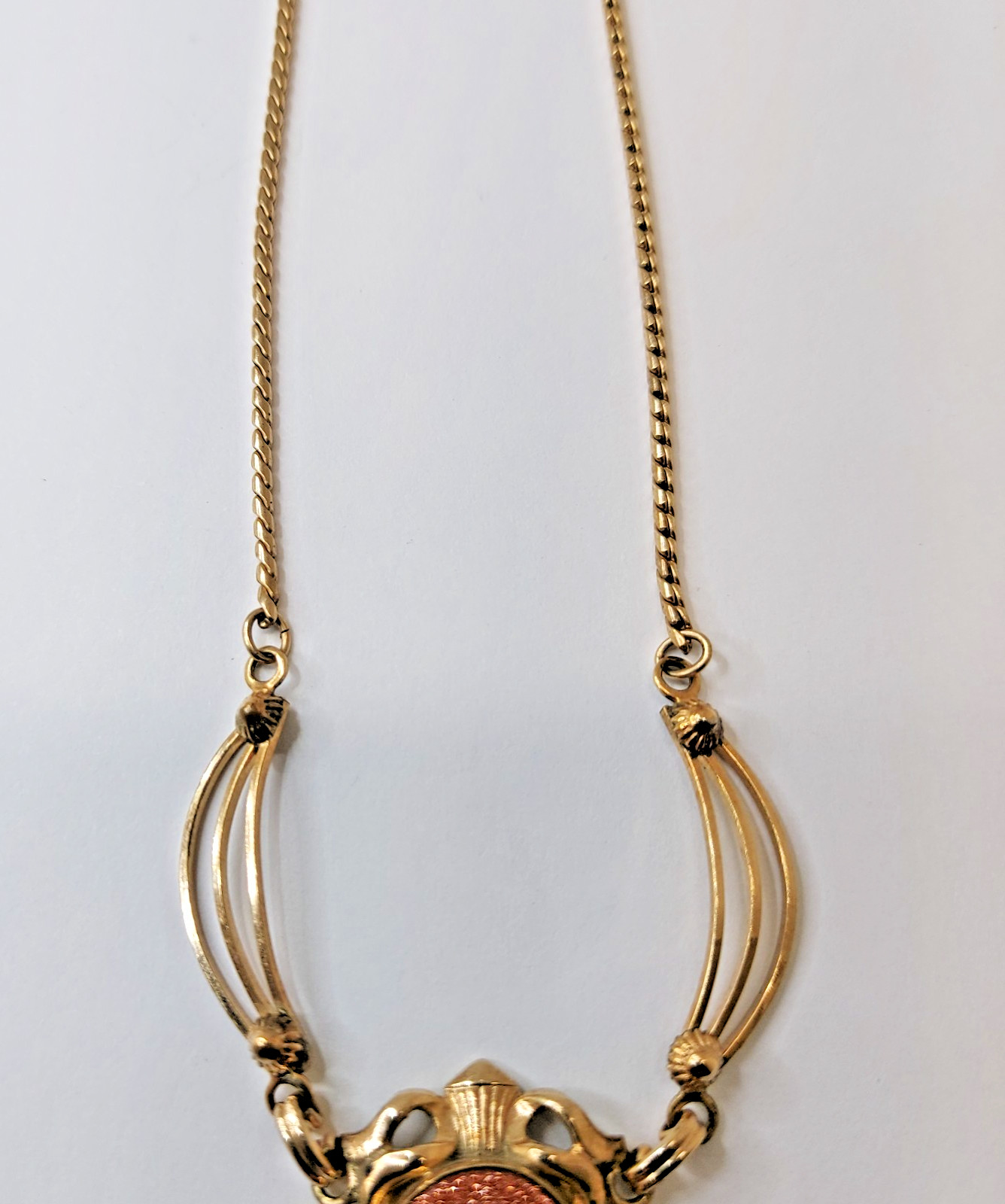 Vintage 1/20 12k Gold Filled Goldstone Sandstone Lavalier Necklace