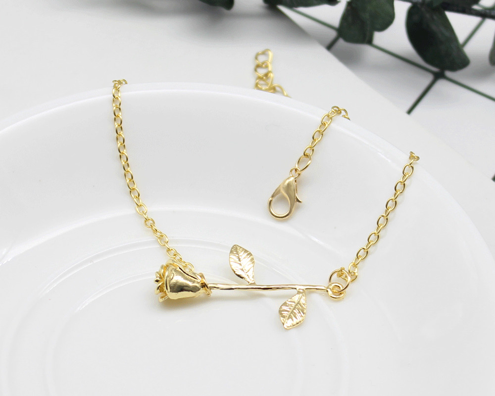 Women’s Fashion Jewelry Flower Bracelet Silver Gold Rose Gold 64-1