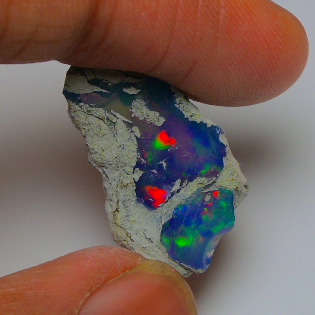 Polished Blue Opal Rough 6.80 Carats, Smoked Ethiopian Welo Opal Rough,