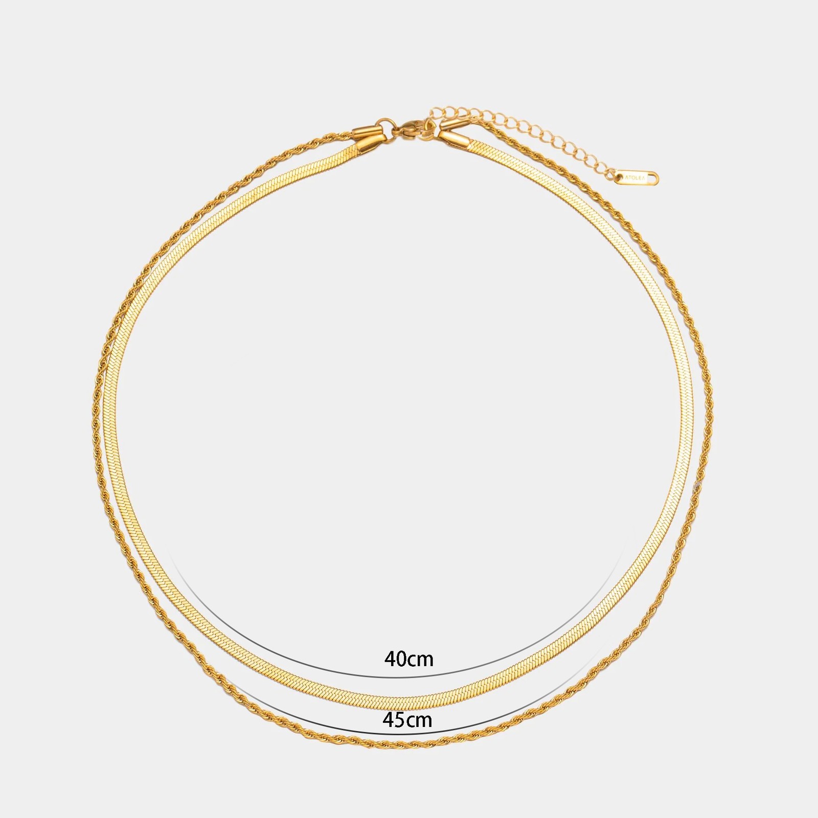 Vintage Double-Layer Snake-Chain Flat Necklace For Women