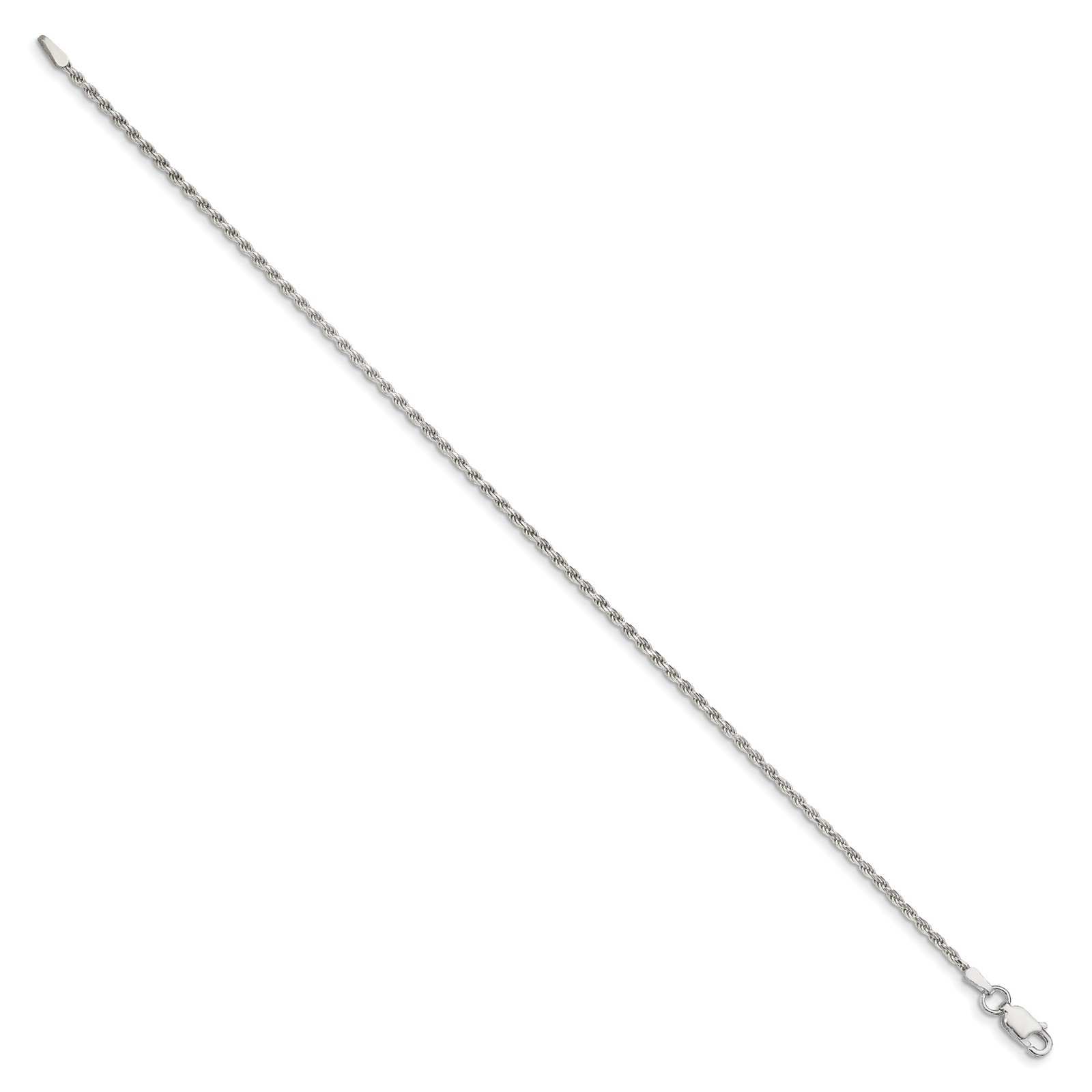 925 Sterling Silver 1.1-2.75mm Rope Chain Necklace 7-36 Inch Mens Womens