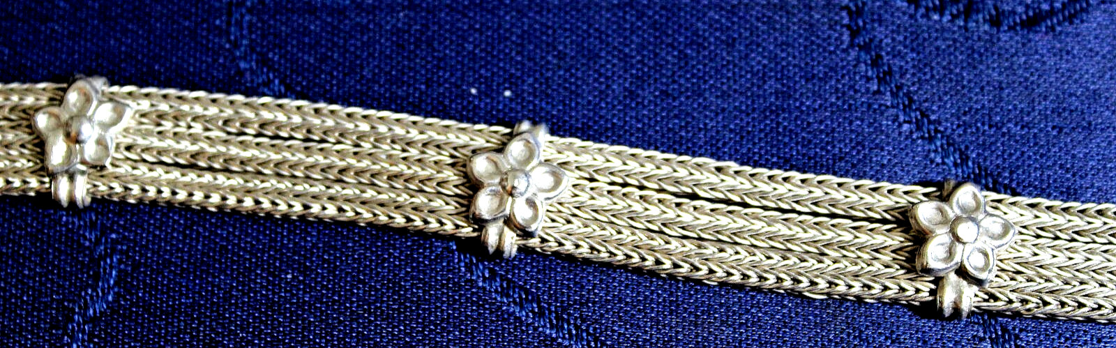 BALI ARTISAN DESAK SUARTI WOVEN 900 SILVER STAITON SCREW CLASP BRACELET 46g