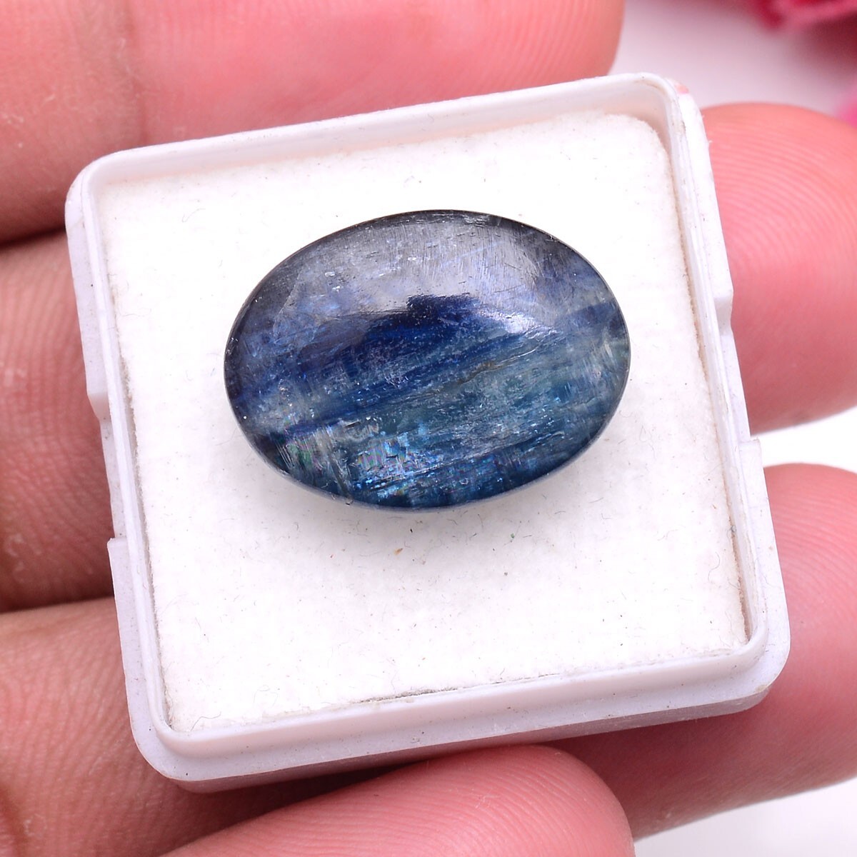 18.60 Ct Natural Kyanite 18mm*14mm Oval Cabochon Glossy Loose Untreated Gemstone