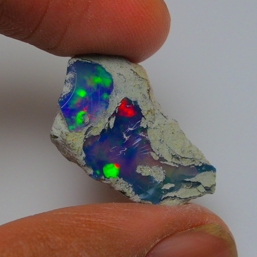 Polished Blue Opal Rough 6.80 Carats, Smoked Ethiopian Welo Opal Rough,