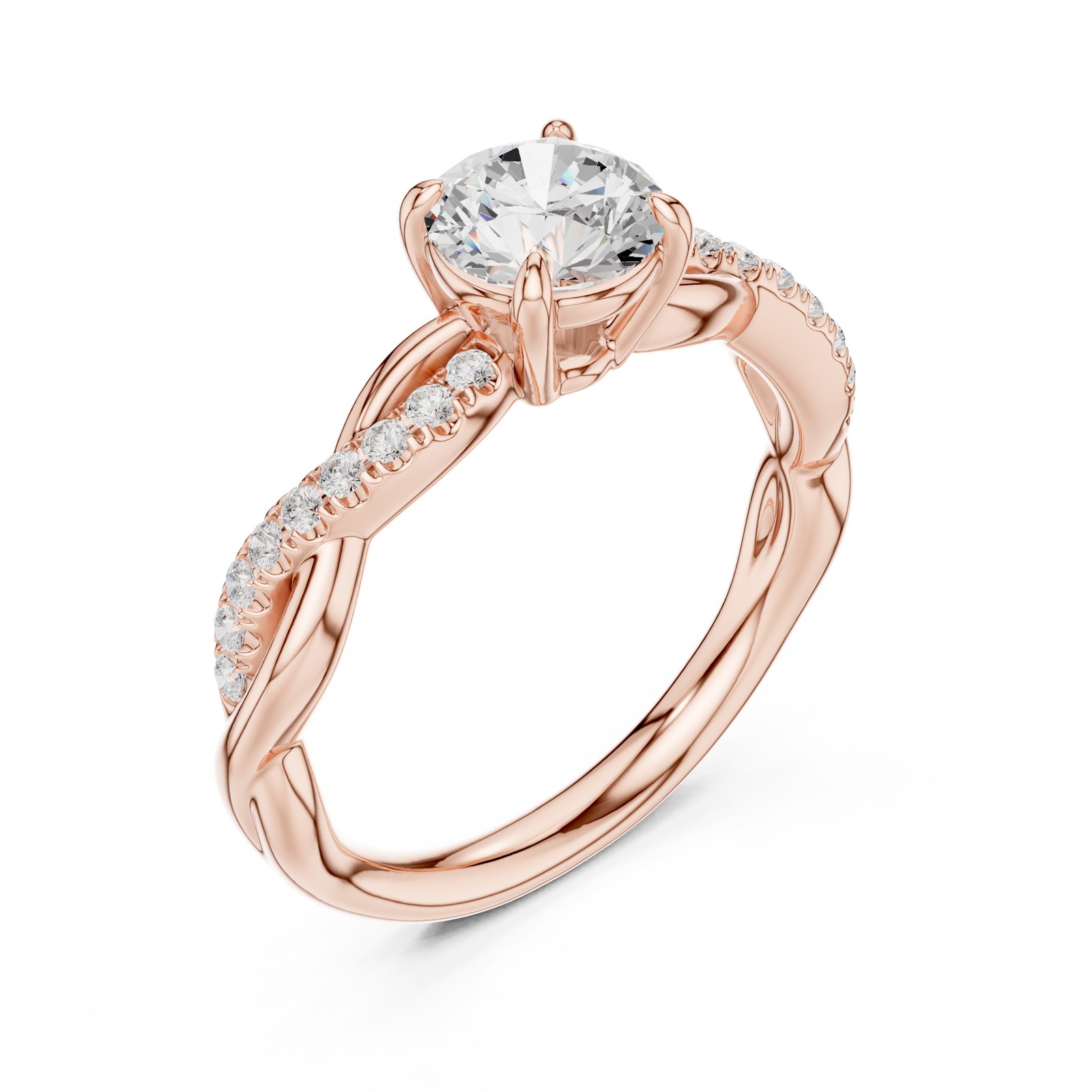 Certified Round Natural Diamond Ring Stunning Gift for Wedding 14K Gold Over