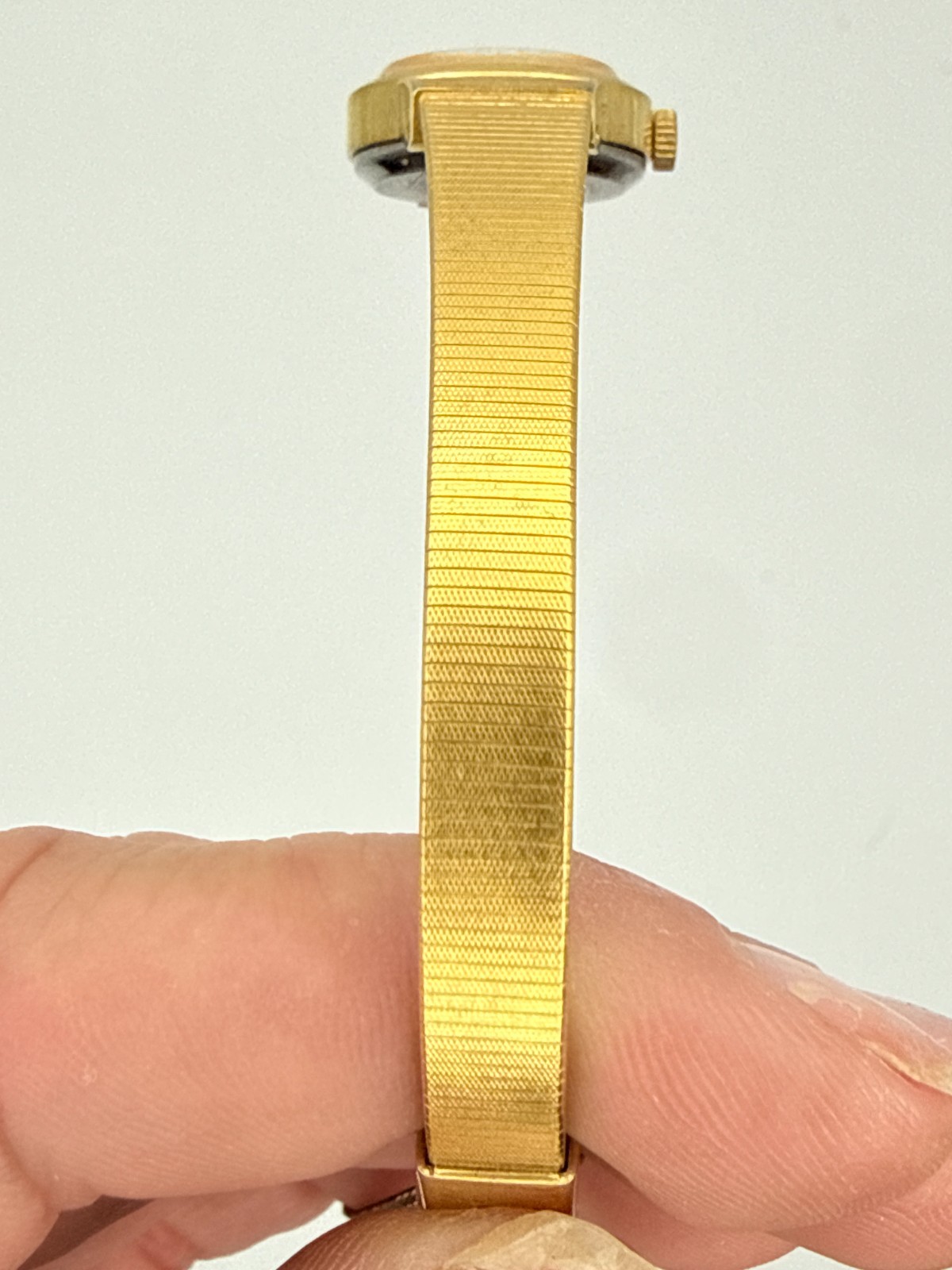 Vintage Pulsar Gold Tone Ladies Dainty Watch with Safety Chain Quartz Untested