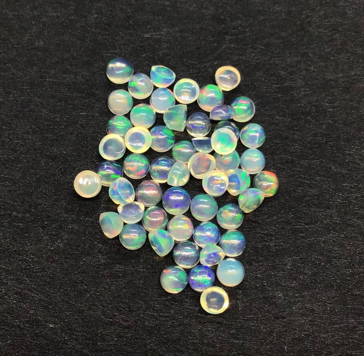AAA Natural Ethiopian White Opal Round Flat Back Loose Gemstone For All Jewelry