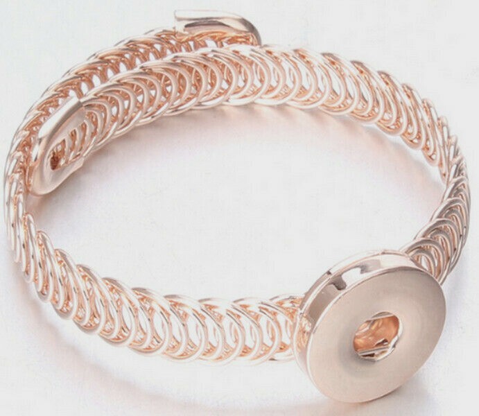 Snap Jewelry Rose Gold Wrap Coil Bracelet Adjustable fits 18-20mm Ginger Charms