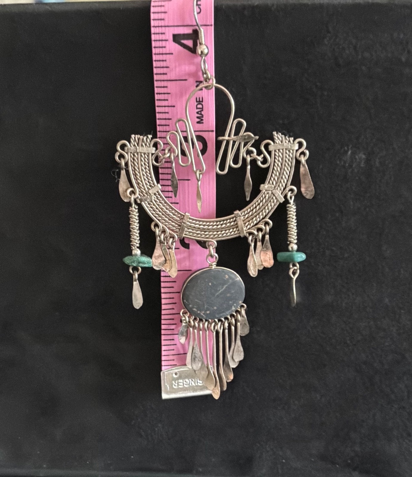 SILVER AND TURQUOISE EARRINGS! Chandelier with beautiful details!