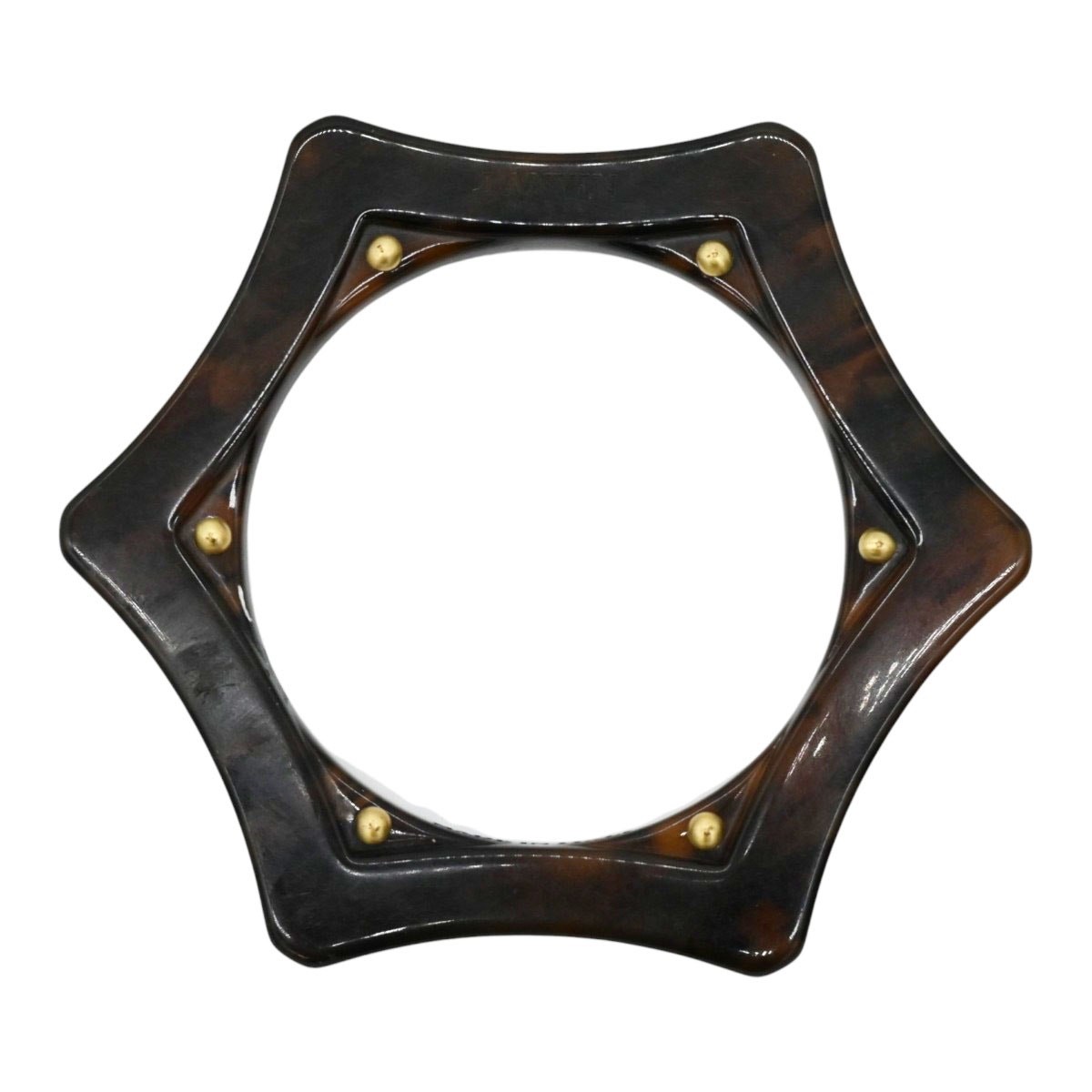 Lanvin Tortoise Shell Resin Studded Hexagonal Six Pointed Star Bangle