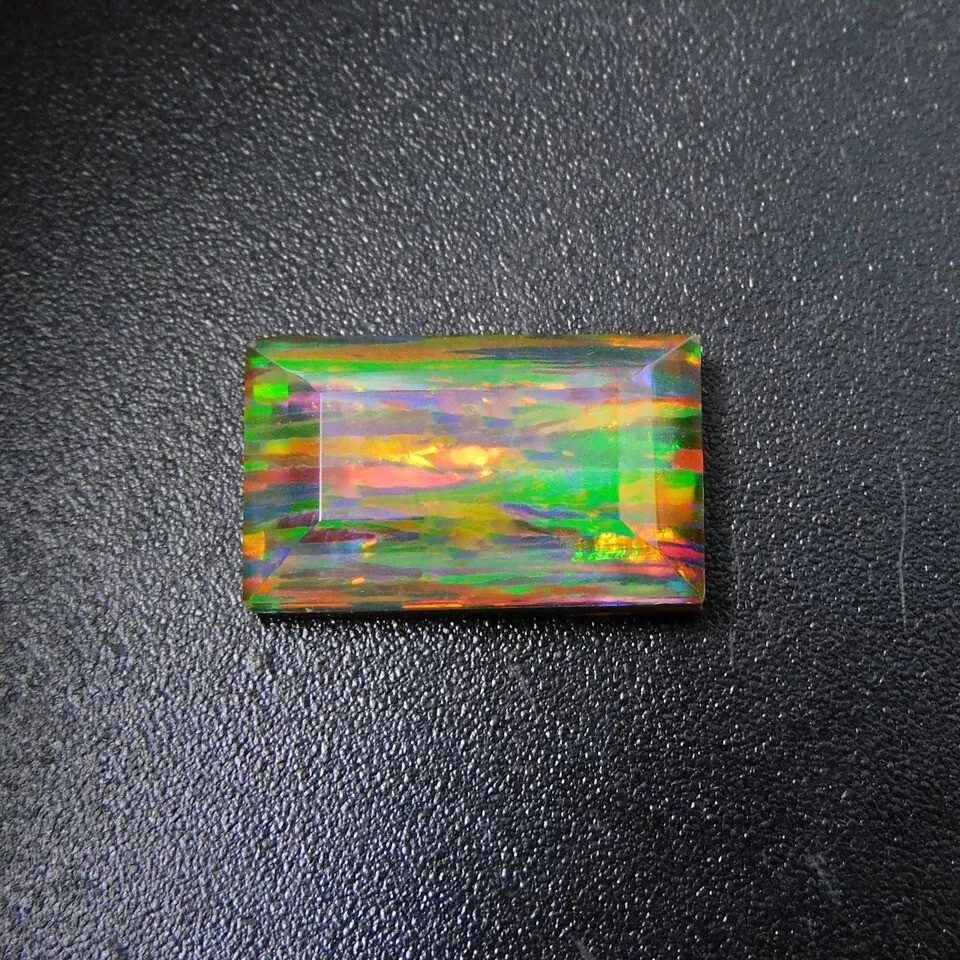 Fire Opal EGL CERTIFIED Rare Ethiopian Emerald Cut 8-9 Ct Natural Loose Gemstone