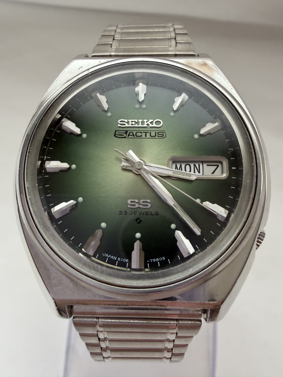 [Exc+5] Vintage 1973 Seiko 5 Actus 6106-7700 Rare Green Dial 23J Automatic