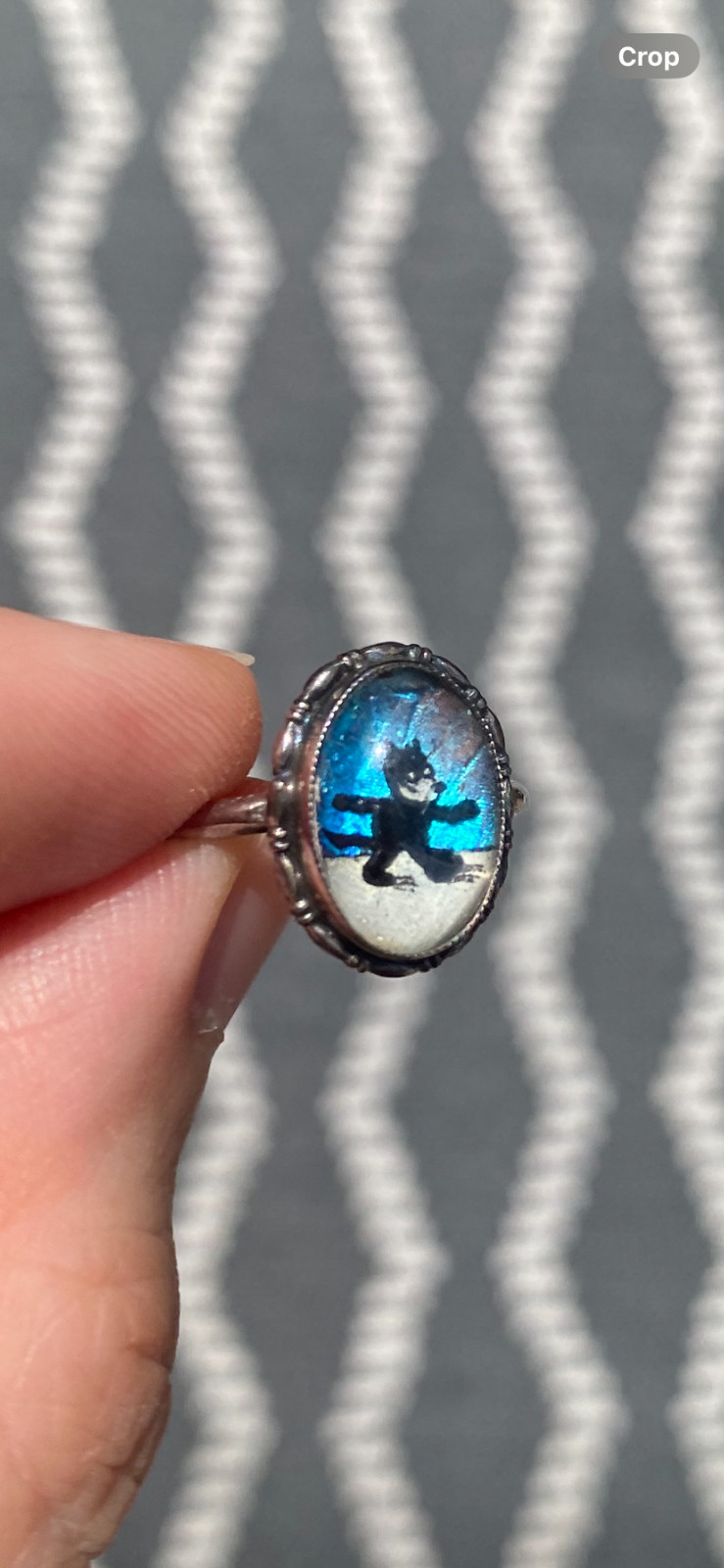 VERY RARE Antique ORIGINAL Felix The Cat Sterling Butterfly Ring
