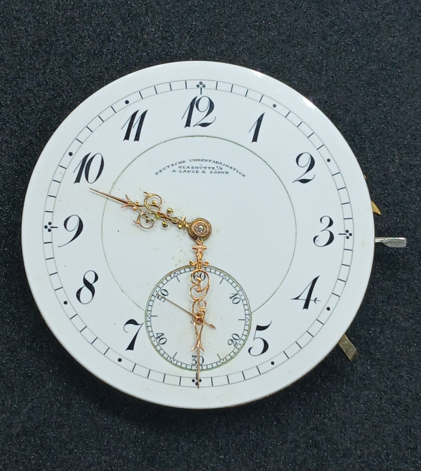Vintage A. Lange & Söhne Glashutte Pocket Watch Movement N°54083 Dial 43mm