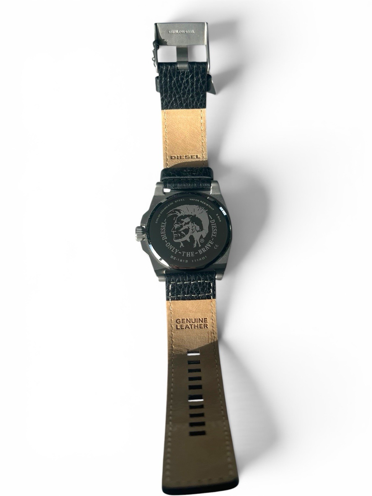 Diesel DZ1613 SC2 Gray Black Leather Men’s Quartz Watch 50mm 5 BAR