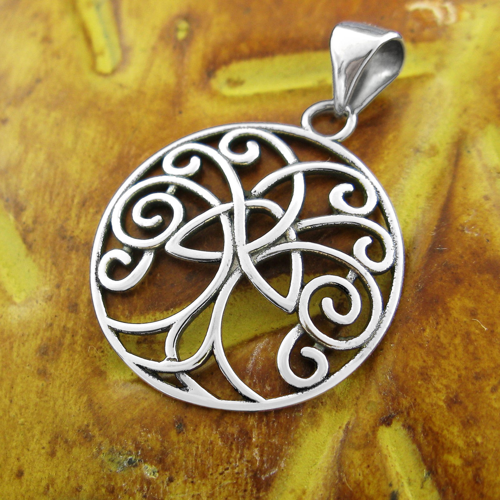 Triquetra Tree of Life Pendant ONLY – No Chain – 925 Sterling Silver