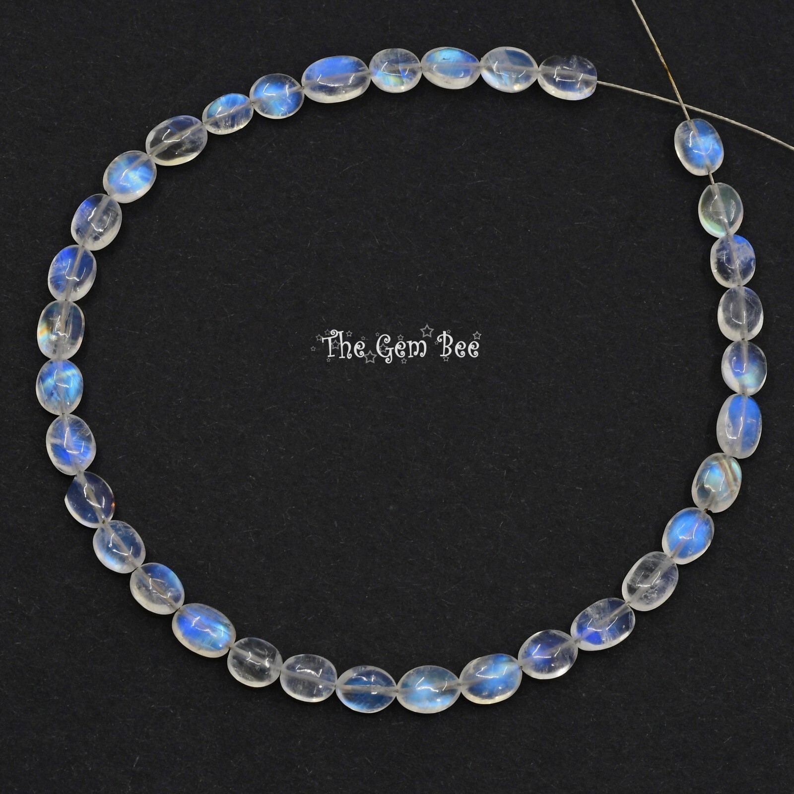 20CT Fine Rainbow Moonstone Smooth Oval Nugget Beads 8 inch strand