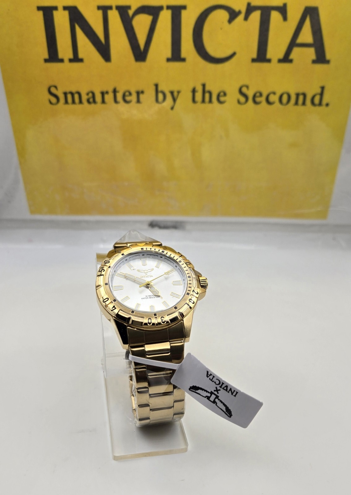 Invicta 69031 Specialty I Men’s Gold Tone Quartz White Dial Watch 42mm New