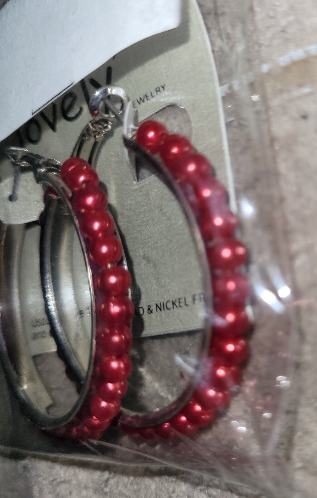 Lovely Brand Lead And Nickel Free Large Red Hoop Earrings