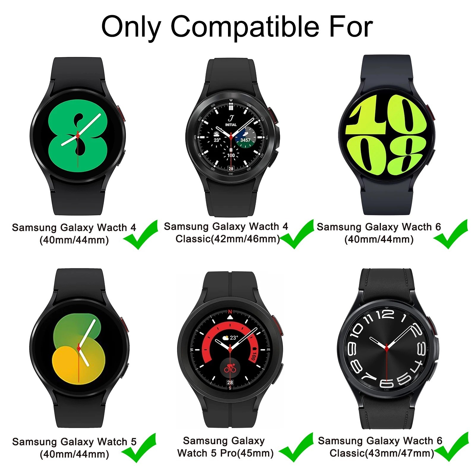 For Samsung Galaxy Watch Silicone Band 4 5 6 7 40/44/45mm Classic 42/43/46/47mm