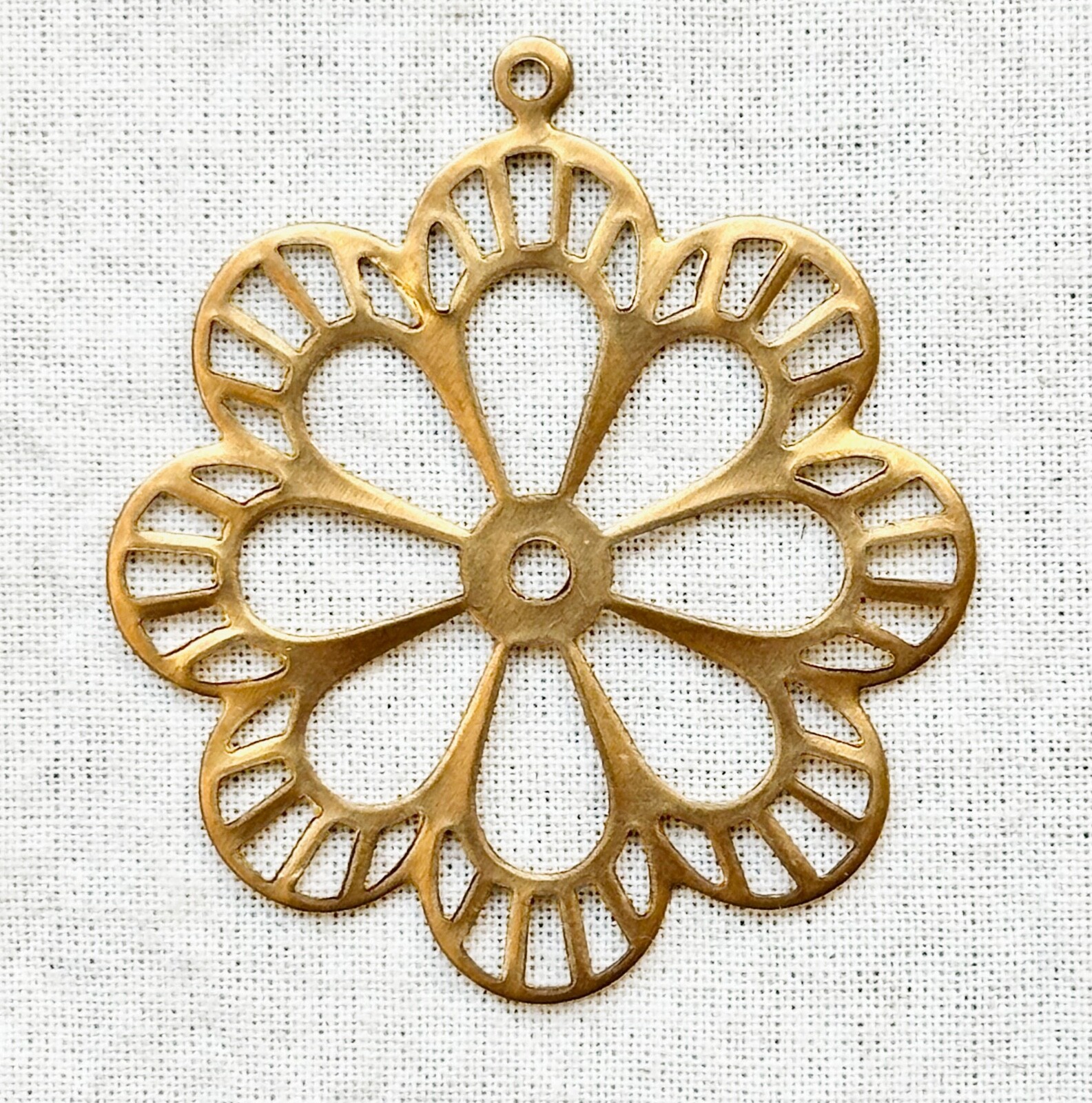 Jewelry Stamping – Group of raw brass filigree stampings – 21 pieces in total