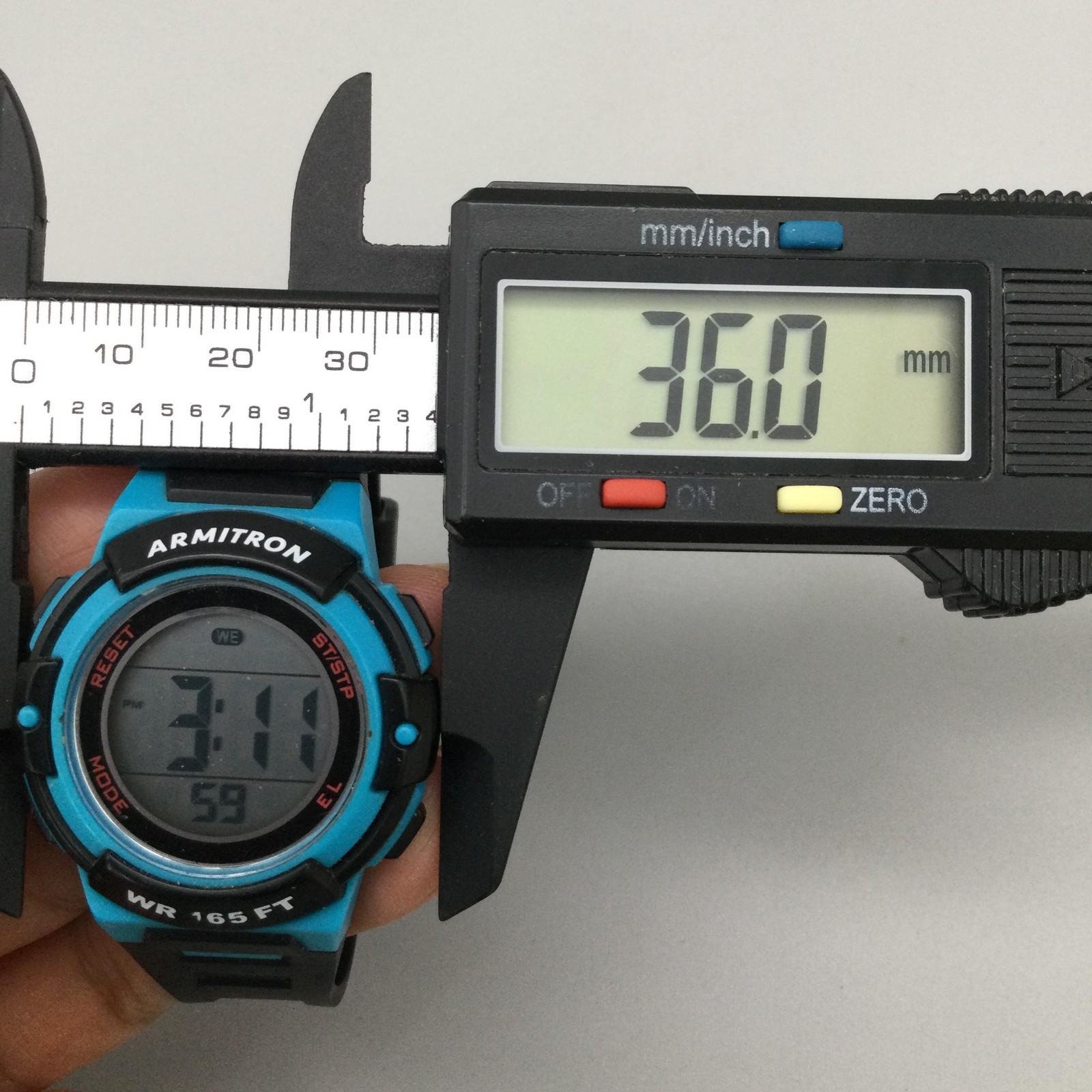 Armitron Womens Sport Watch 36mm Gray Digital Black Blue WR 165FT