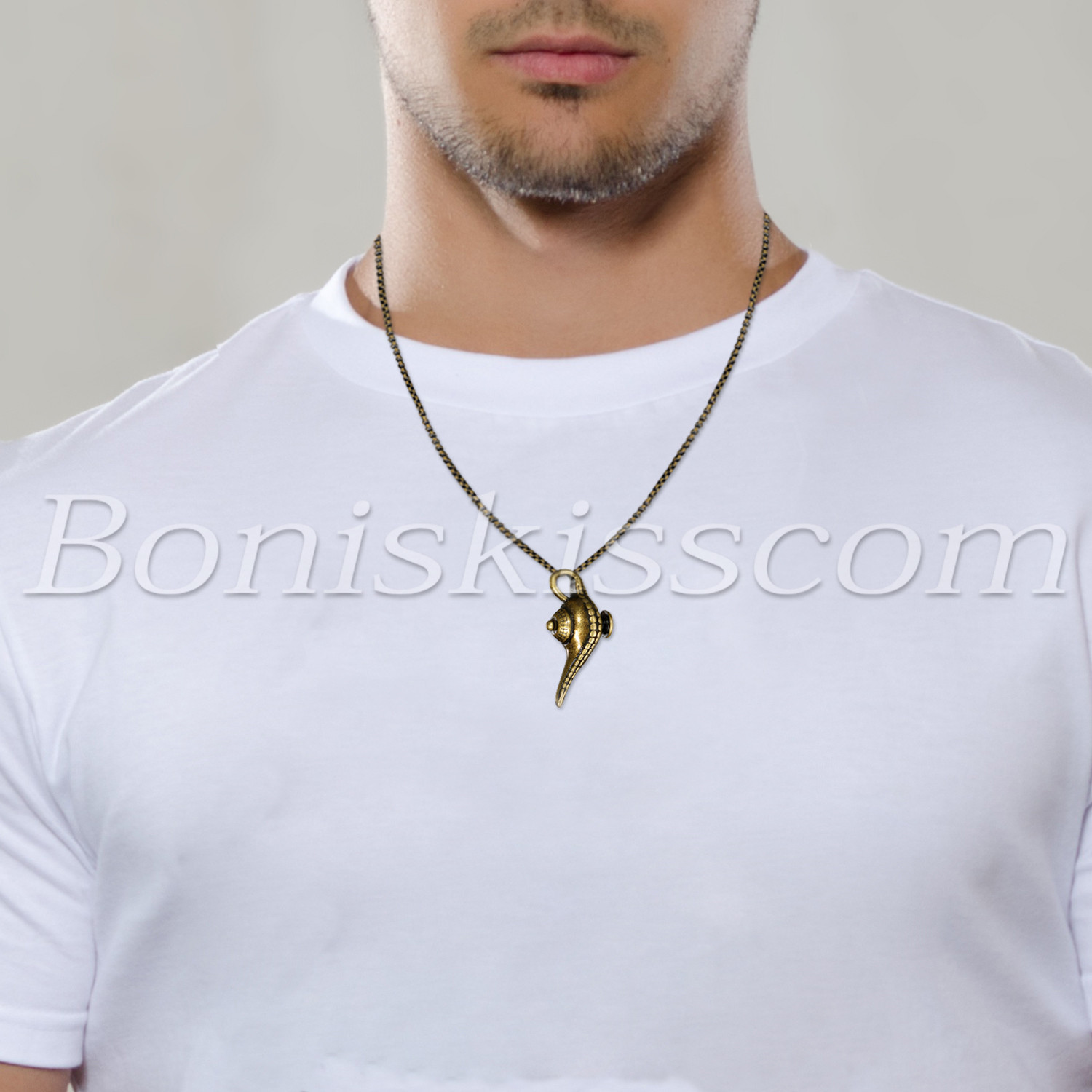 Mens Retro Bronze Tone Aladdin Magic Lamp Stainless Steel Pendant Necklace Chain
