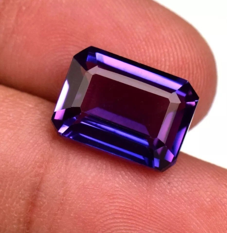 Sapphire Purple Pink Emerald Cut 8-9 Ct Natural EGL Certified Loose Gemstone