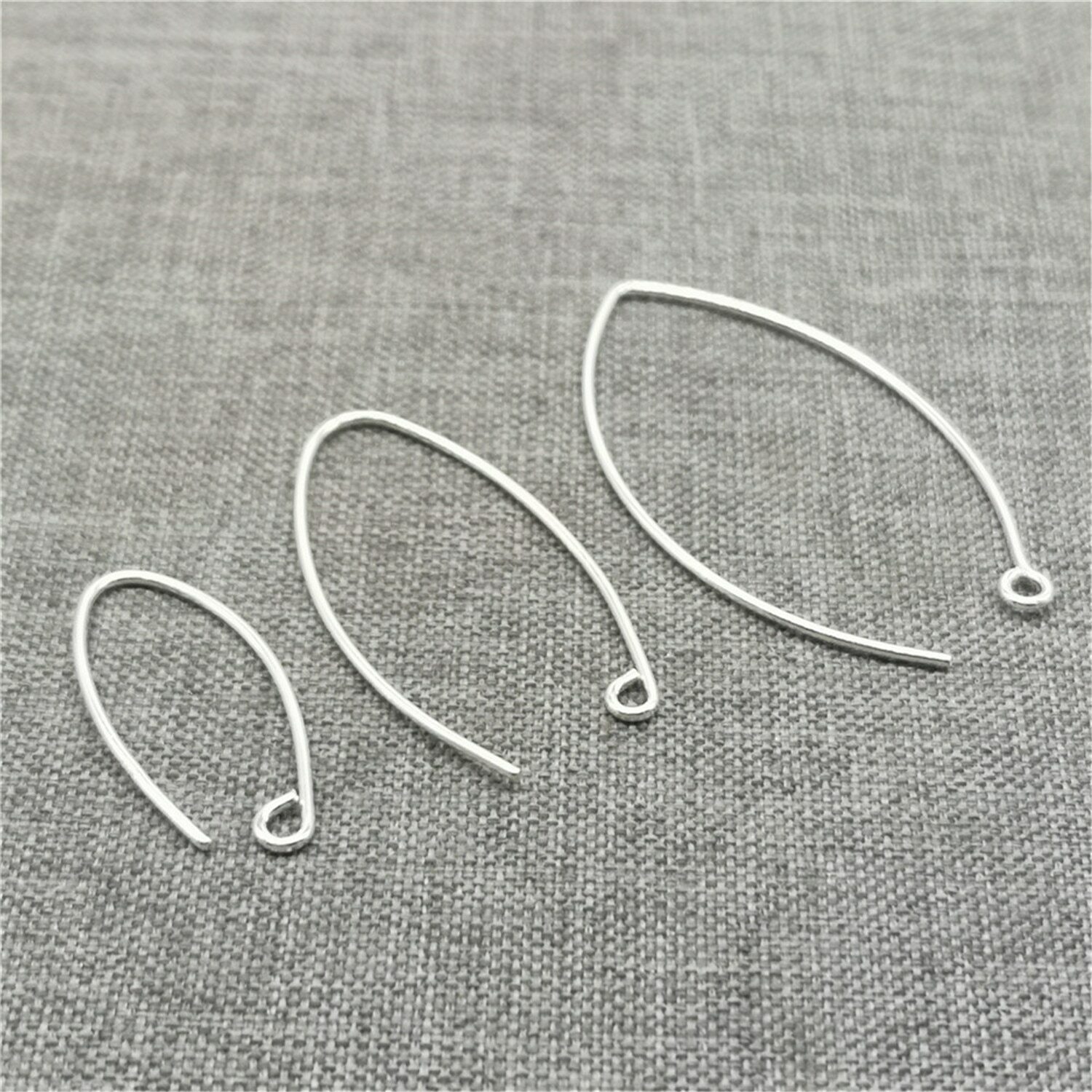 4 Pairs of 925 Sterling Silver V Shape Earring Ear Wire Hooks for Jewelry Making