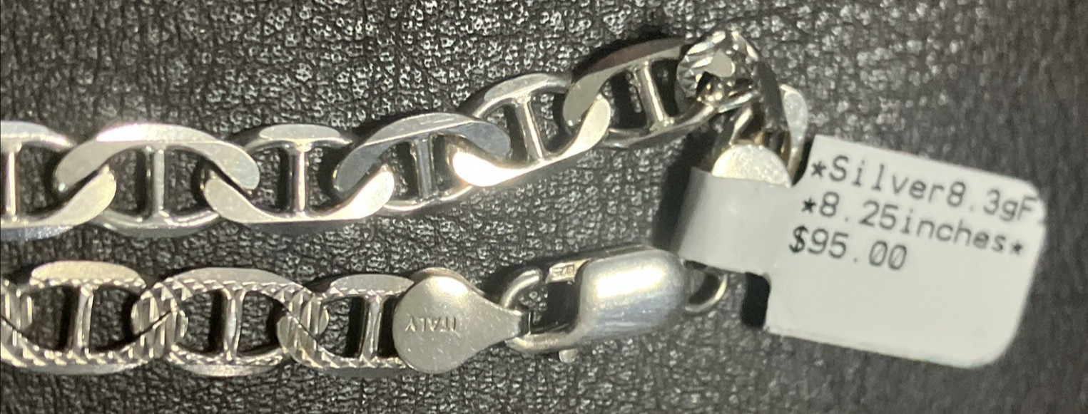 925 Italy Sterling Silver Mariner Link Solid Bracelet 8.25grams 8.2” 6.2mm NWT