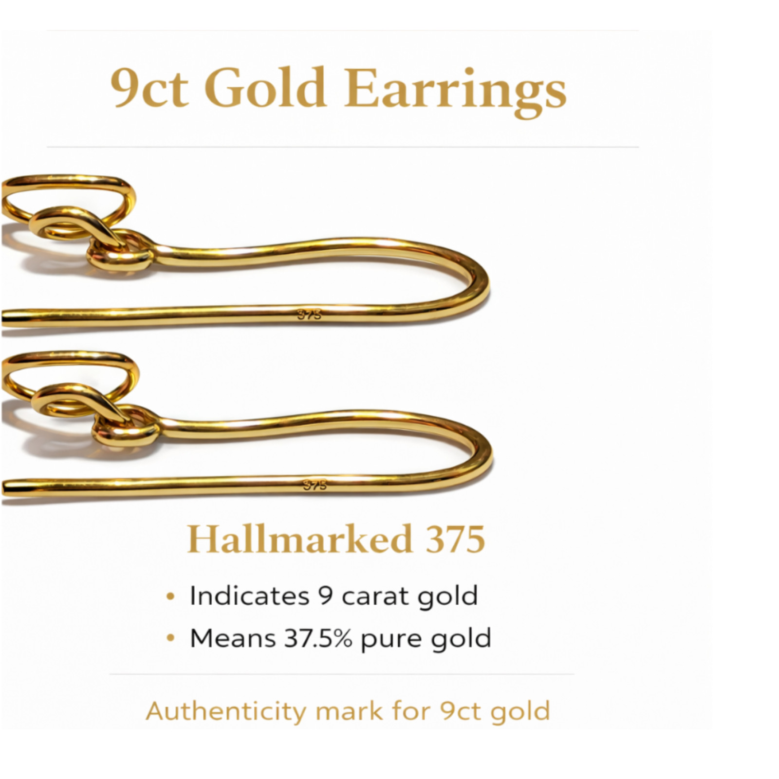 9ct Gold Drop Earrings, Hallmarked 375, 8mm 9ct Gold Ball Beads, Gift Boxed