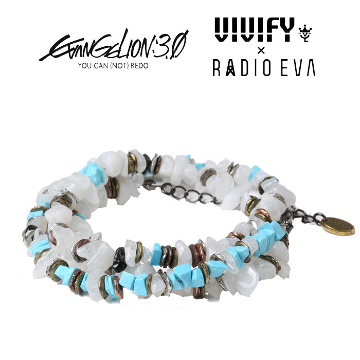 EVANGELION VIVIFY x RADIO EVA Pebble ＆Metal Chip’s Beads Cord (Ayanami Rei)