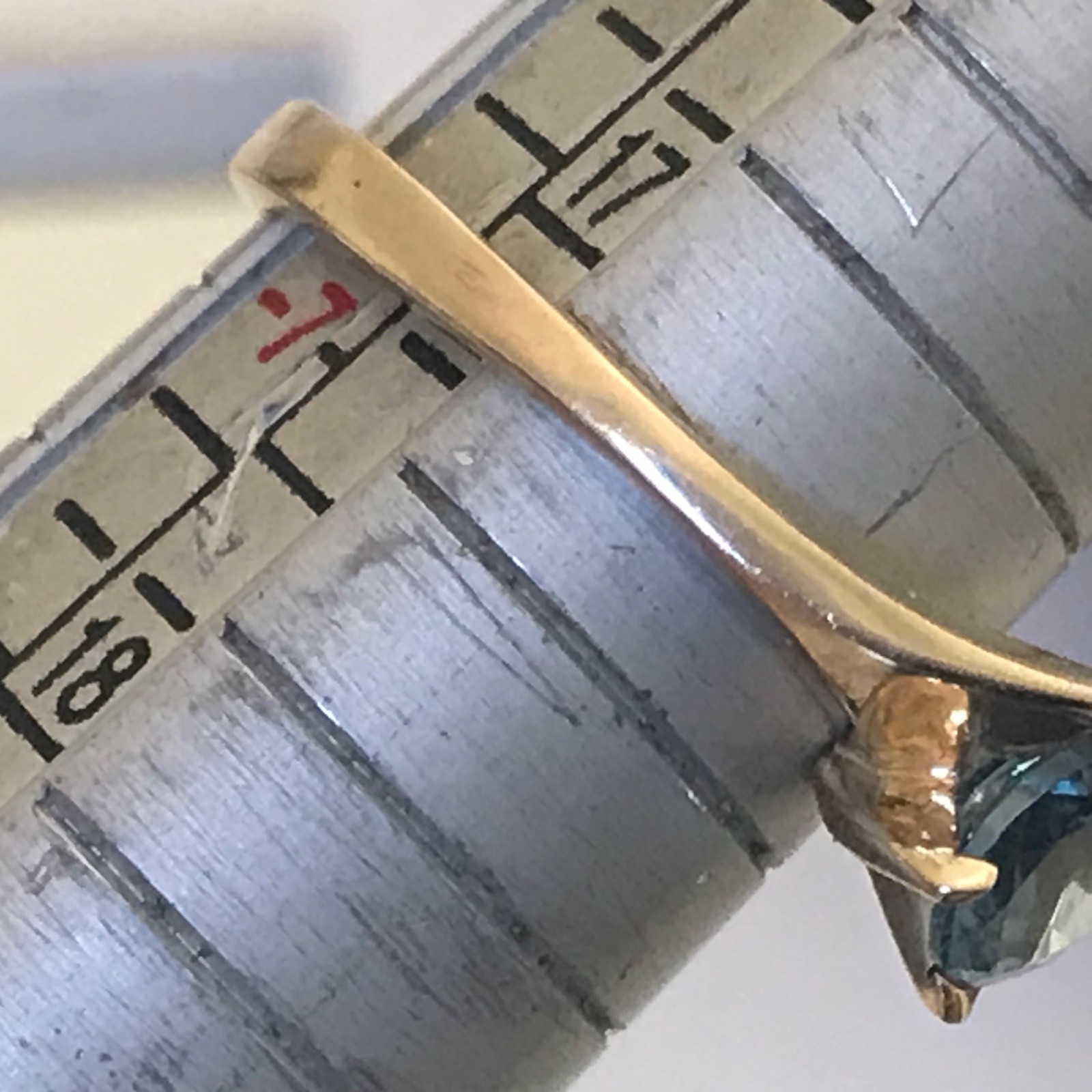 10k solitaire 6mm ring size 6.75 yellow gold 2.91g wedding band London blue