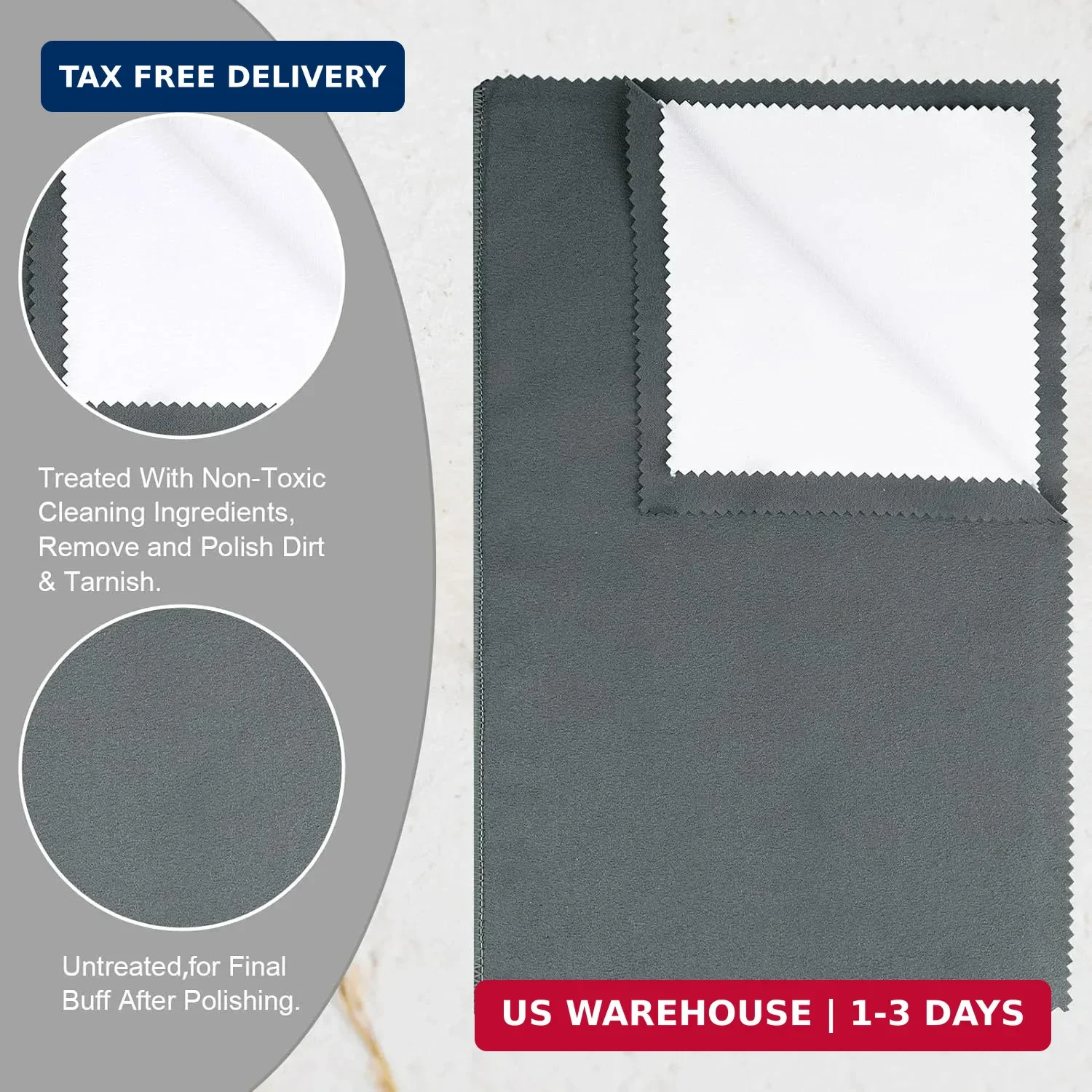 New 2 Pack XL 14×11″ Silver Polishing Cloths Clean 925 Silver Gold Jewelry