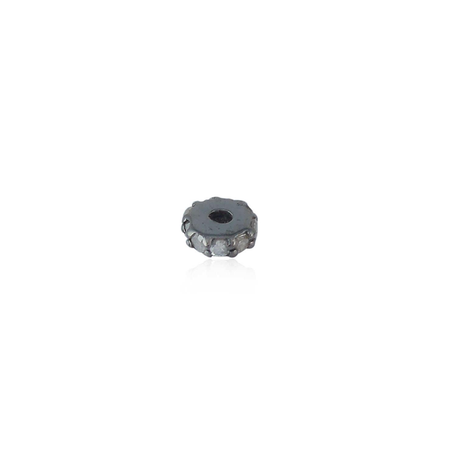 0.05ct Diamond Rondelle Wheel Spacer Finding 925 Starling Silver