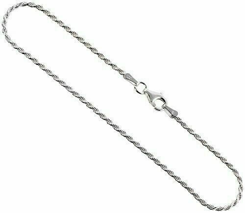 1MM Solid 925 Sterling Silver Italian DIAMOND CUT ROPE Anklet 9″ or 10″