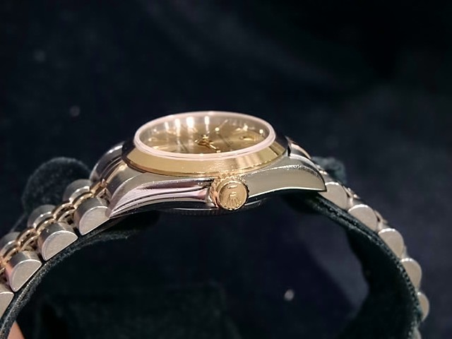 Lady Rolex 2Tone 18K Gold/Stainless Steel Oyster Perpetual Watch Champagne 67183