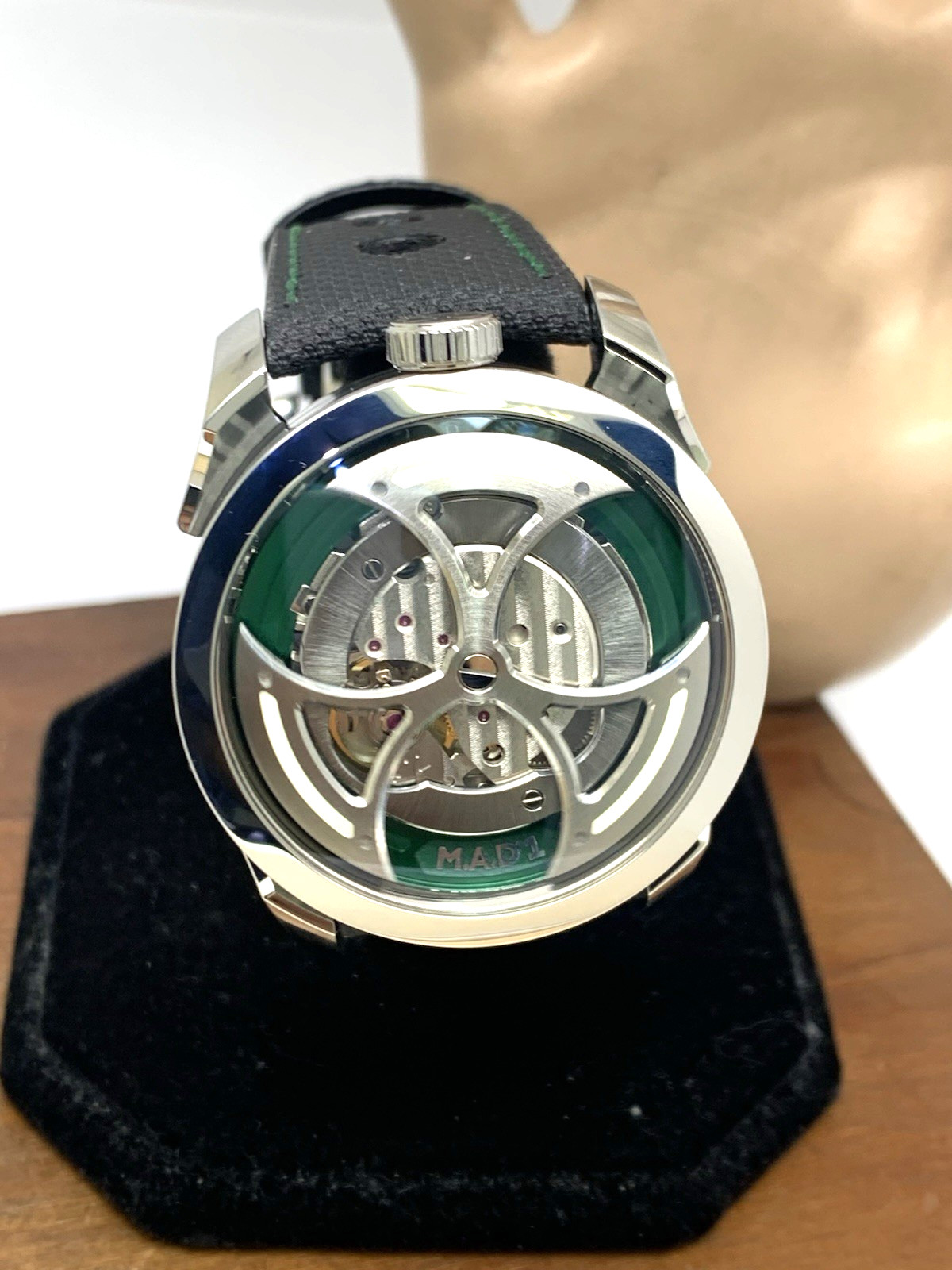 MB&F M.A.D Edition Men’s Watch Swiss Automatic Green Skeleton Dial Rubber Strap