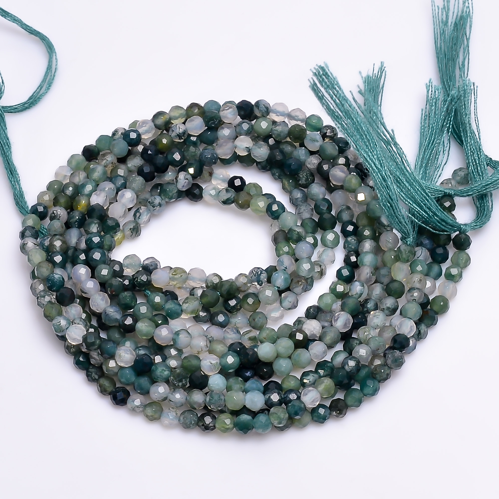 100% Natural Serpentine Gemstone Round Faceted Beads 3X3 mm Strand 13″ EB-248