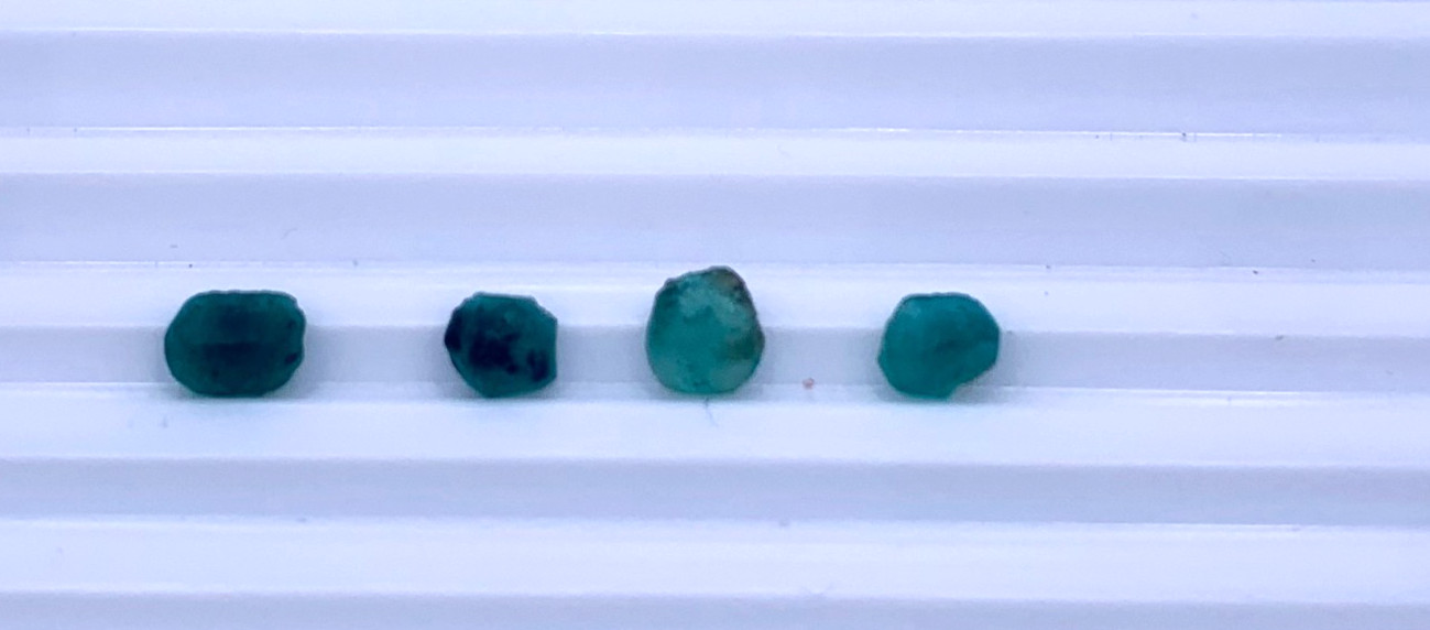 Emerald Preform Rough Lot 4 Pcs 2.56 Tcw Clarity I1 Natural Green Brazil N030