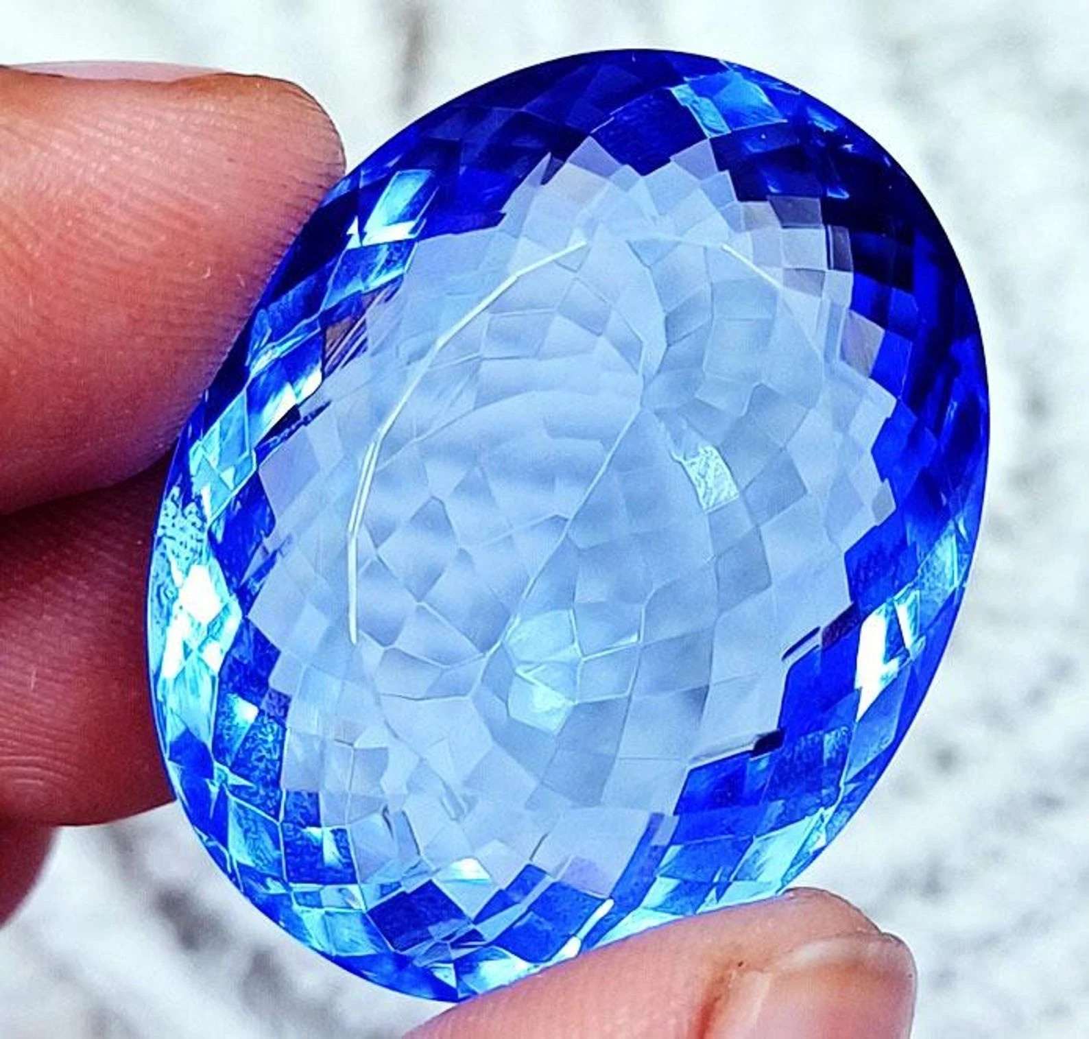 Certified 101.60 Ct AAA Blue Topaz Brazilian Oval Cut Loose Natural Gemstone