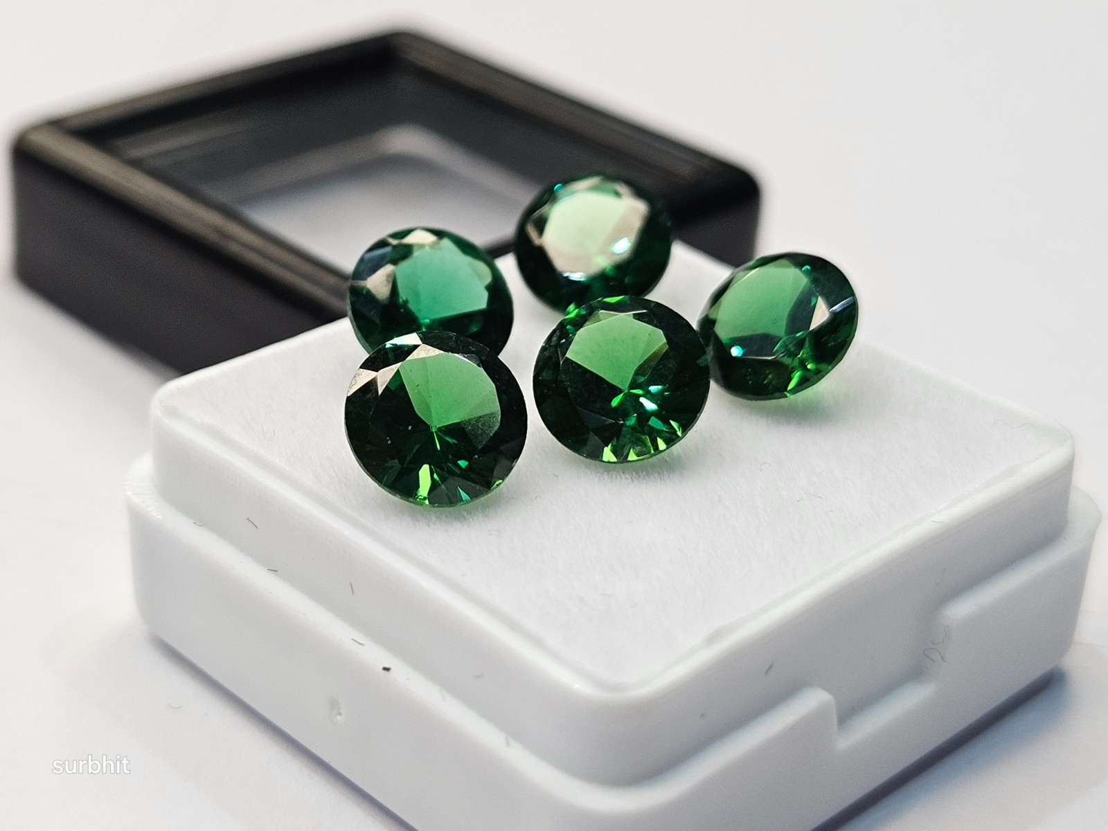 AAA Colombian Emerald Round Cut 8-9 Ct 5Pcs Green Certified Loose Gemstone