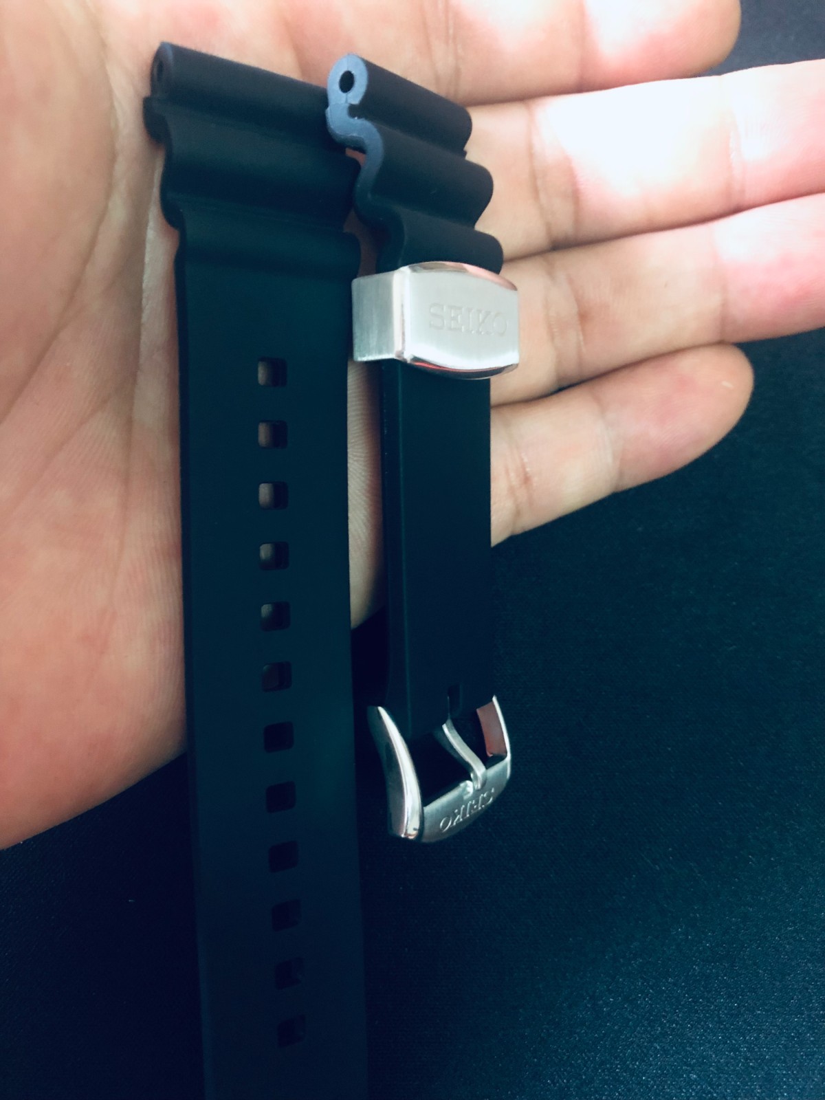 SEIKO 22MM BLACK RUBBER STRAP FOR TURTLE SRP777 SKX007 DIVER WATCH BAND