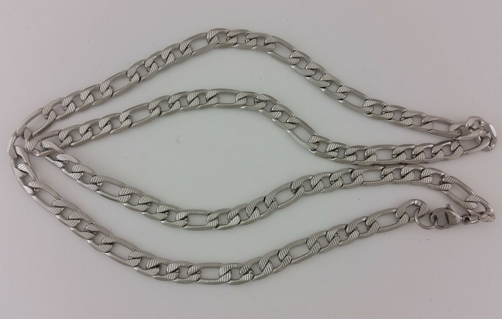 Stainless Steel Diamond Cut Figaro Link Chain Choker Necklace Anklet Bracelet