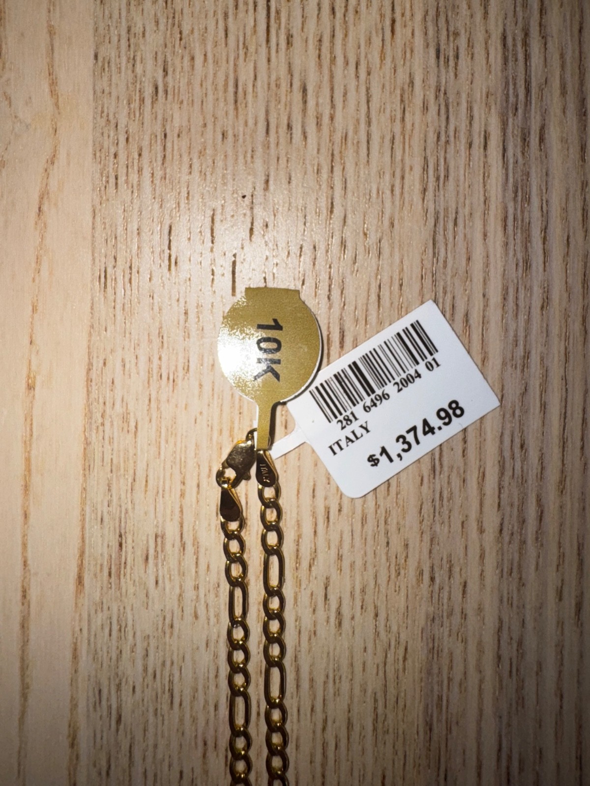 10k yellow gold figaro chain