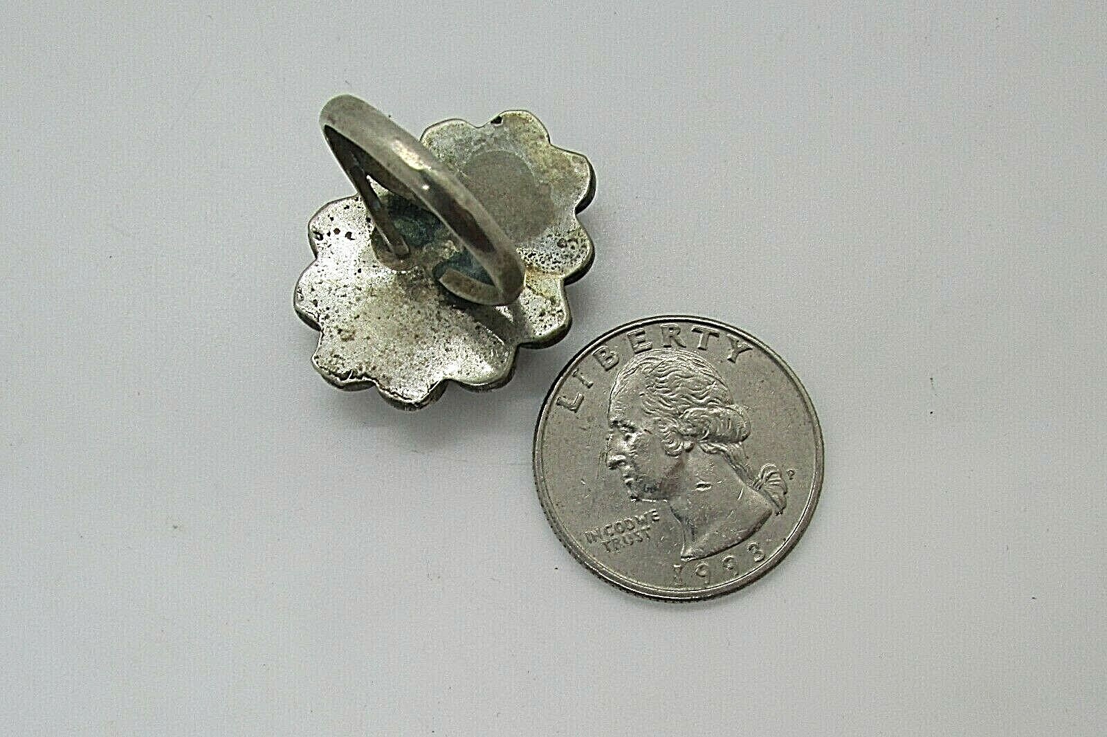 VINTAGE SOUTHWEST N A TURQUOISE RING SIZE 6.5 STERLING
