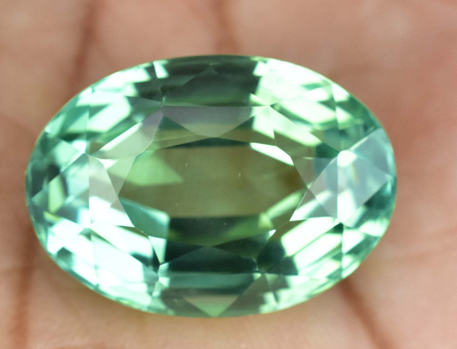 44.10 Ct Natural Green Montana Sapphire FLAWLESS AGL Certified Oval Cut Gemstone