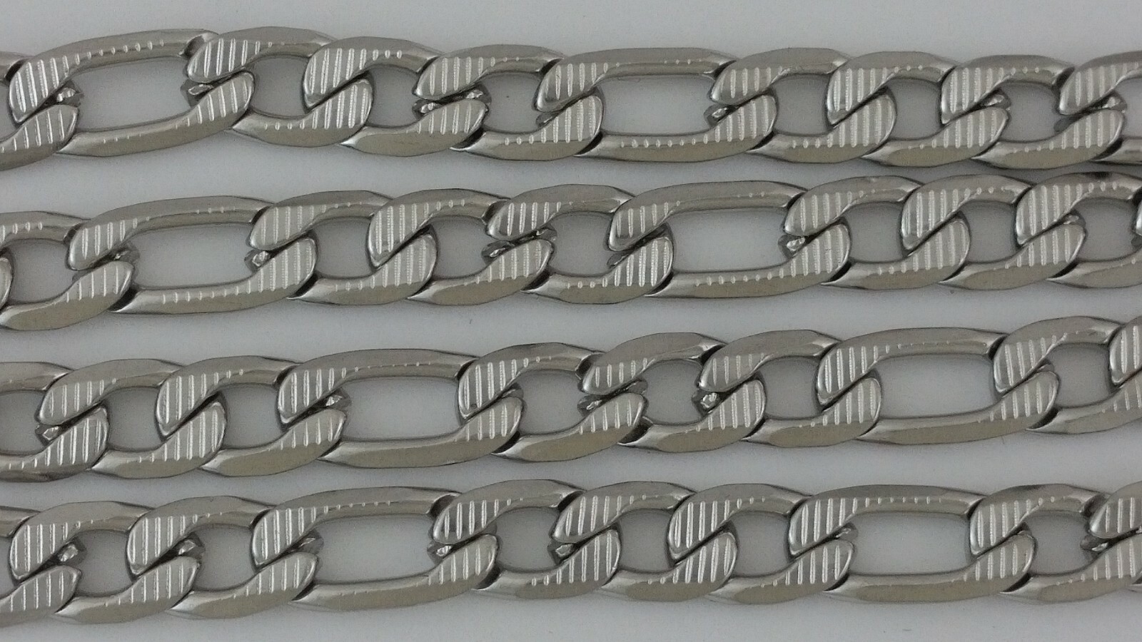 Stainless Steel Diamond Cut Figaro Link Chain Choker Necklace Anklet Bracelet