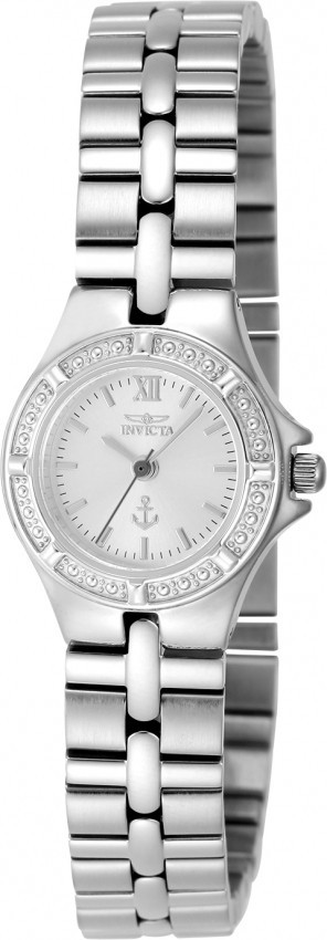 Invicta Ocean Voyage Ladies Quartz Watch, 21.5mm, Silver, Crustals (48697)