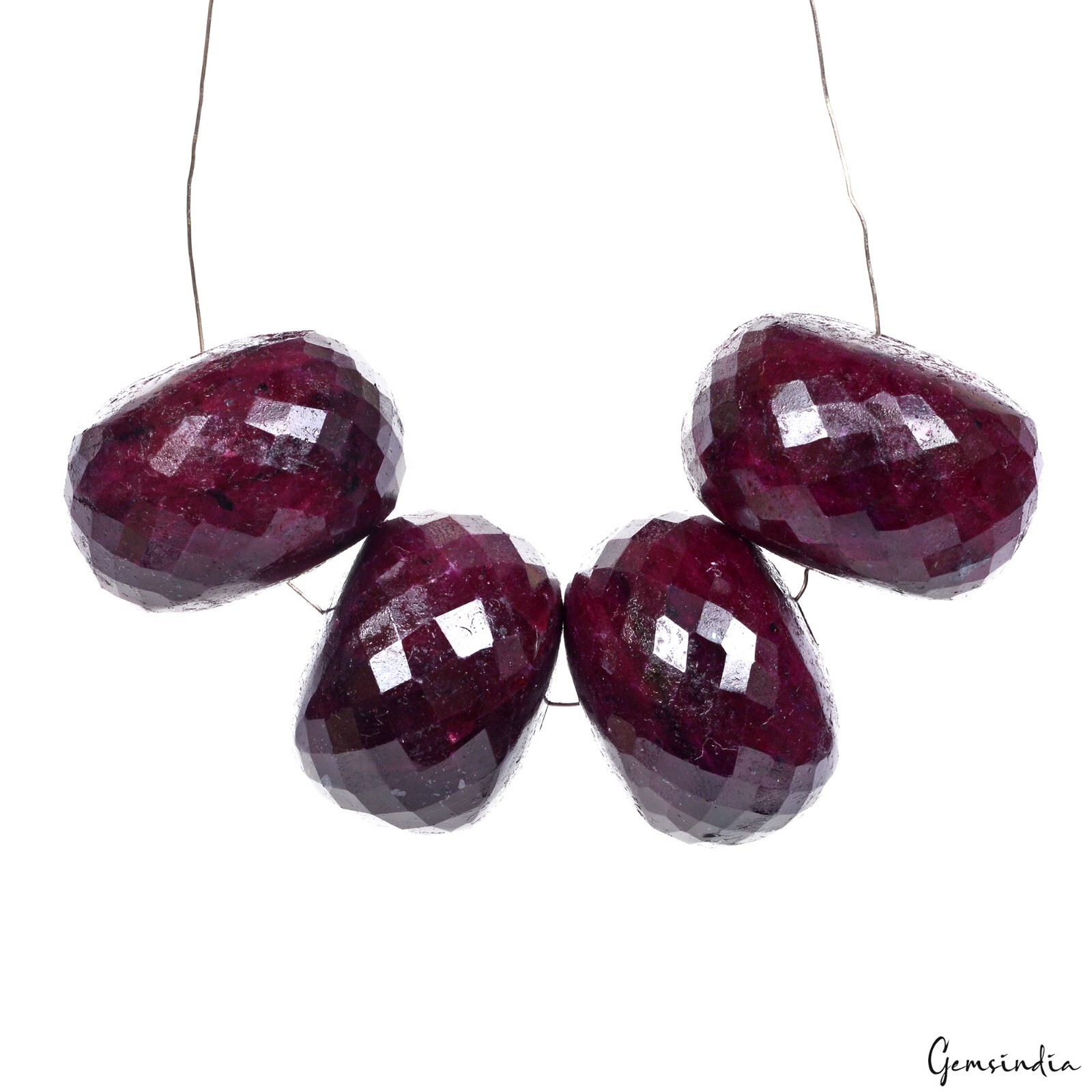 25-29mm Natural Dark Red Ruby Beads AAA Round Checker Cut Loose Gems Lot 1100 Ct